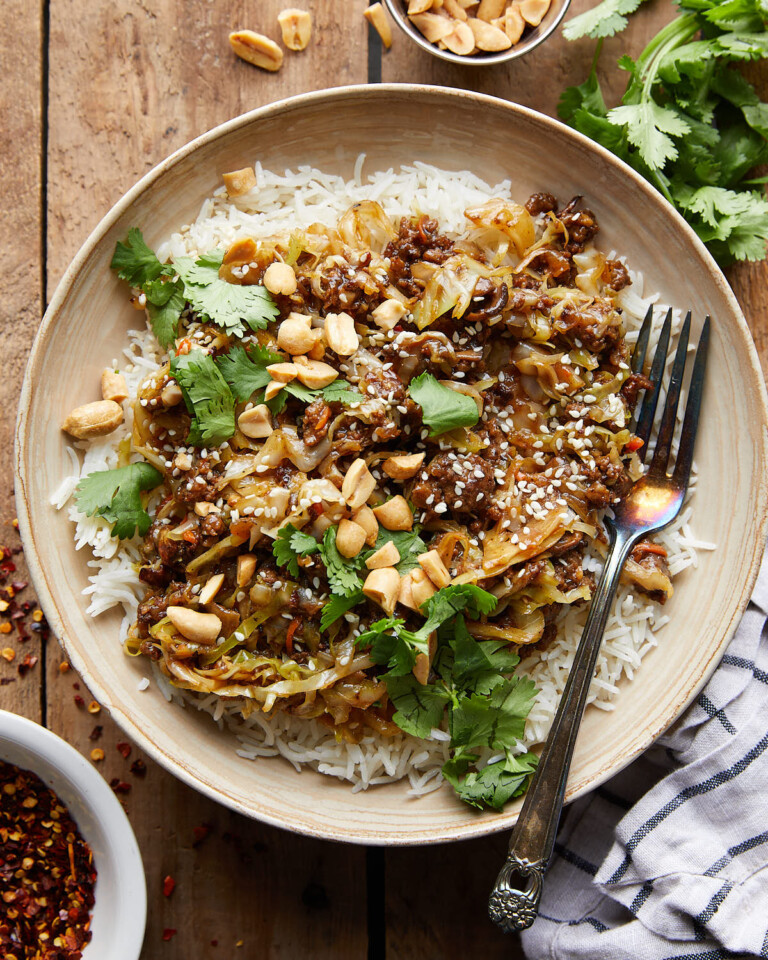 Easy Ground Pork Stir Fry with Cabbage - Bites with Bri