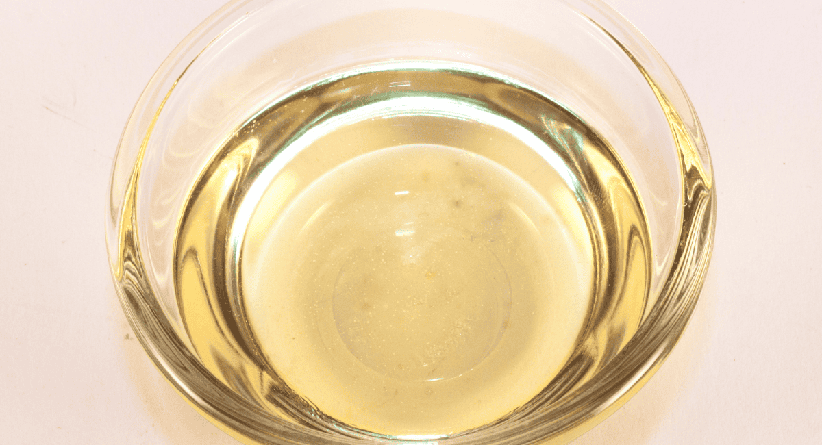 Overhead up close image of champagne vinegar. 
